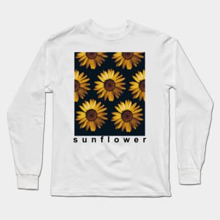 Sunflower lover pattern mask Long Sleeve T-Shirt